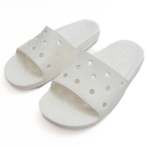 Crocs White Slide Sandals Men's 7 Women's 9 Unisex Comfort Slip On Pool‎ Beach